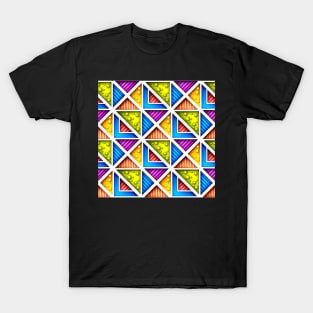 3d Geometric Pattern, Triangular Motifs T-Shirt